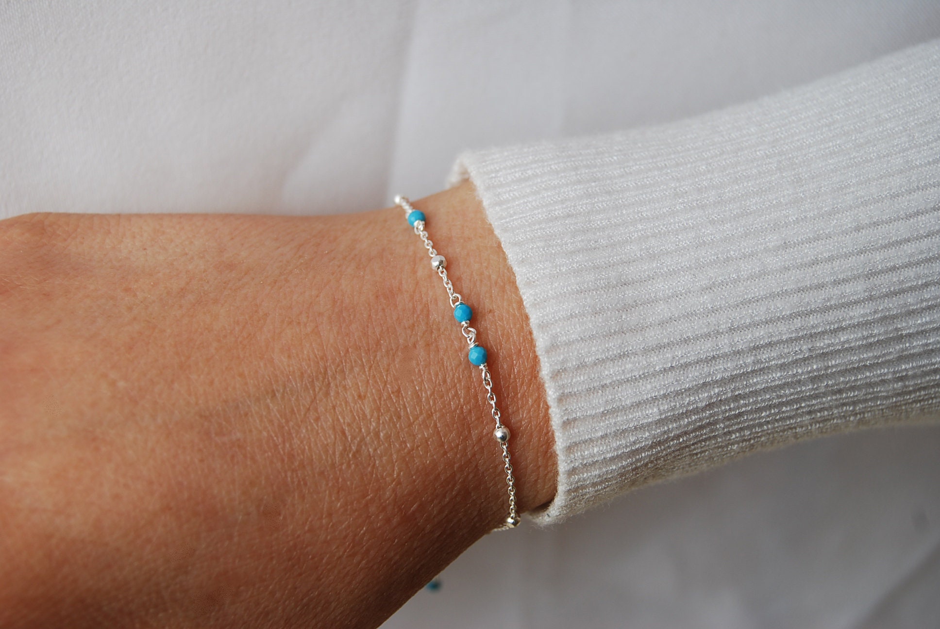 Turquoise Breacket Turquoise Bracelet, Sterling Silver 925 Bracelet, Stackable Bracelet ...