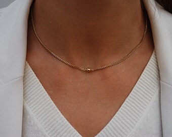 Silver 925 necklace, dainty balls necklace, sterling silver necklace, choker necklace, wedding necklace, minimal necklace.