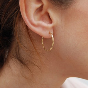 Silver 925 earrings, silver hoops, dainty open hoops, sterling silver earrings.