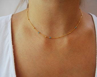 Delicate silver 925 necklace, turquoise necklace, minimalist necklace