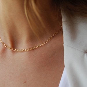 Sterling silver necklace, dainty chain necklace, silver choker necklace, minimalist necklace.