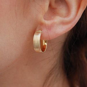 Silver 925 hoops, sterling silver earrings, huggies earrings, dainty silver hoops, diameter: 17 mm.