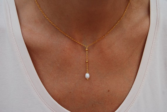 Pearls necklace, dainty long necklace, long layered necklace, sterling silver necklace, wedding necklace.