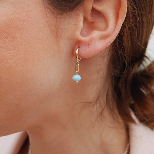 Chalcedony earrings, dainty long earrings, gemstone earrings, silver 925 earrings, minimalist earrings, sterling silver earrings.