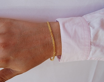 Sterling Silber 925 Armband, Kette Armband, zierliche Silber Armband, minimalistische Armband.