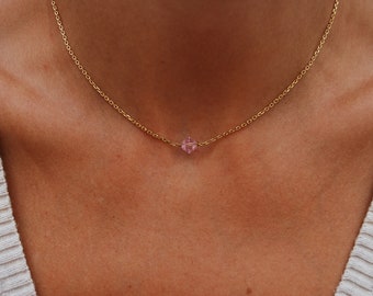 Swarovsky necklace, silver 925 necklace, minimalist necklace, stacking necklace, sterling silver necklace.