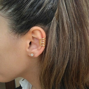 Ear cuff earrings, sterling silver ear cuff.