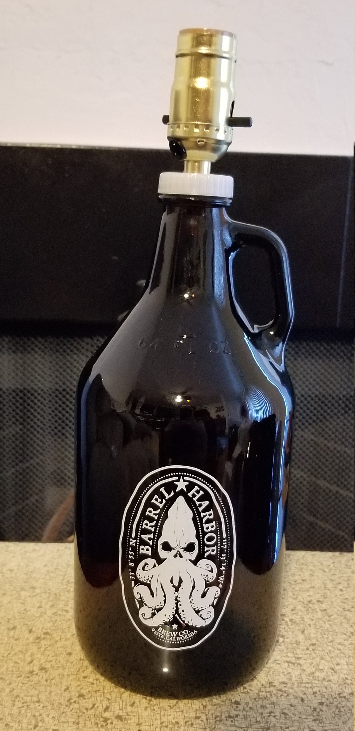 Handcrafted Beer Growler Bottle Lamp Etsy