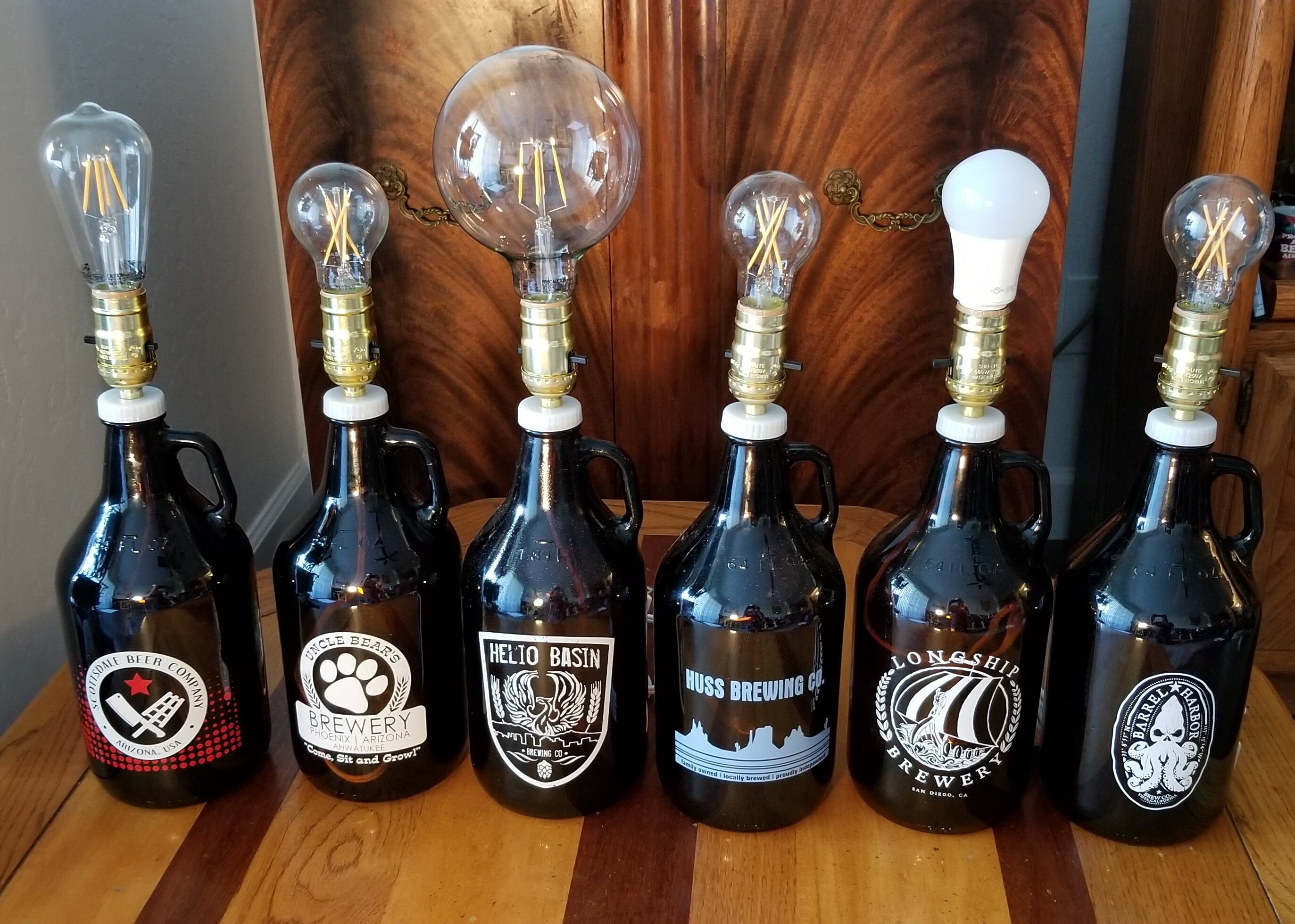 Handcrafted Beer Growler Bottle Lamp Etsy