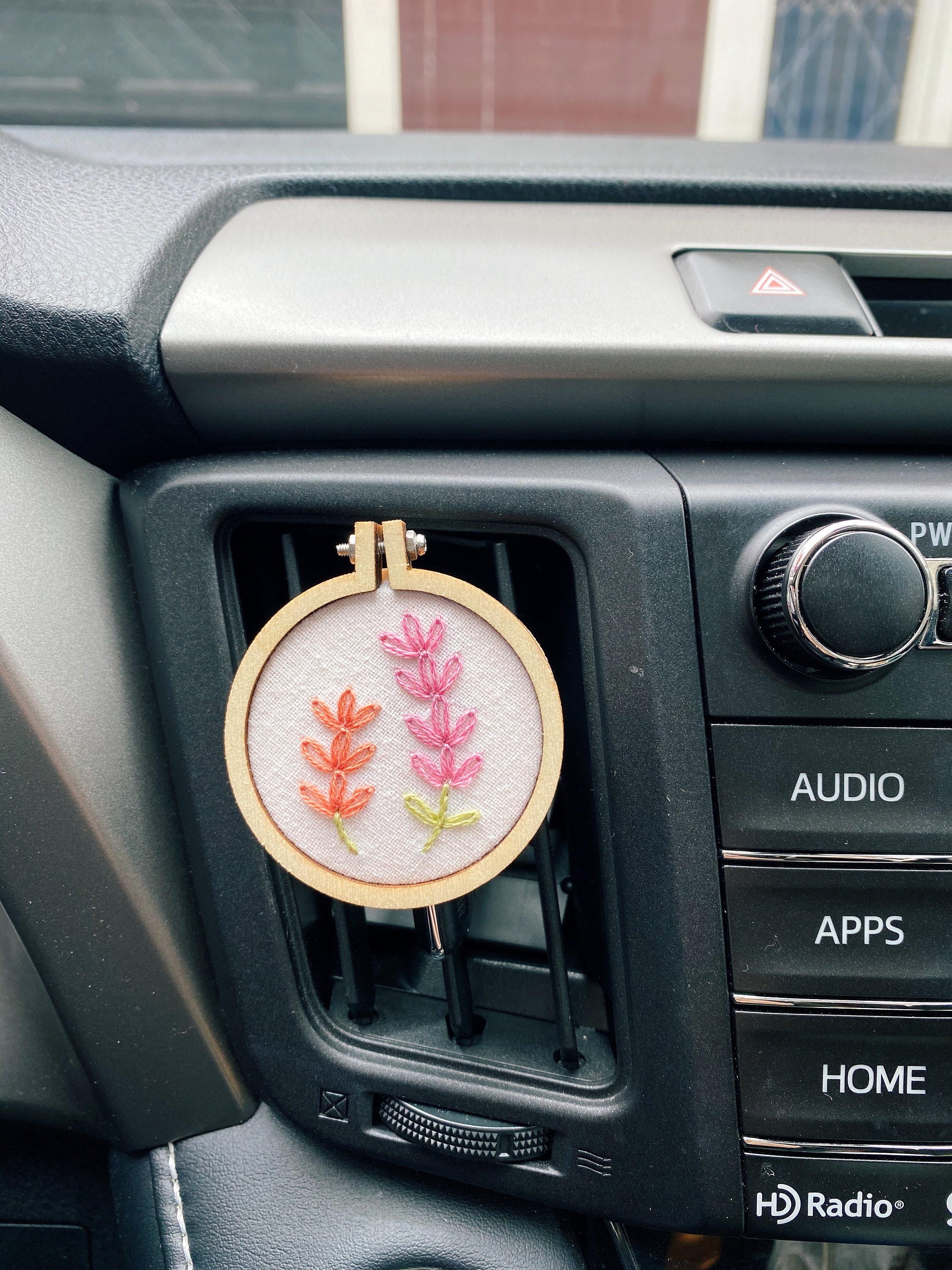 Embroidered Car Diffuser Vent Clip, Essential Oil, Lavender Embroidery, Car  Air Freshener, Car Accessories 