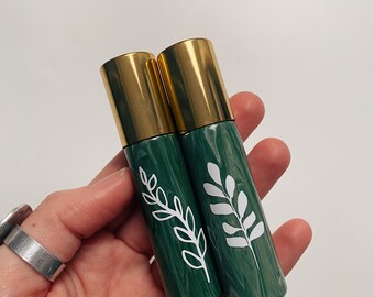 2 Essential Oil Roller Bottles, Boho Roller Bottles, Botanical Roller Bottles