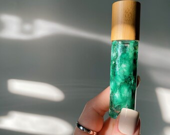 1 Essential Oil Roller Bottle with bamboo top