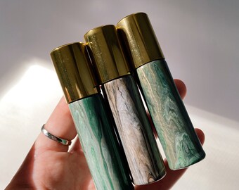 3 Essential Oil Roller Bottles, Marbled Rollers, Boho Roller Bottles, Cute Rollers, Oil Accessories, Essential Oil Gifts