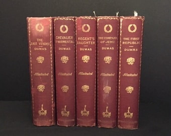 Antique Alexandre Dumas Novel Set: 1894 Illustrated High Adventure Books