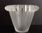 LALIQUE ROYAT Vase Crystal Art Deco Signed