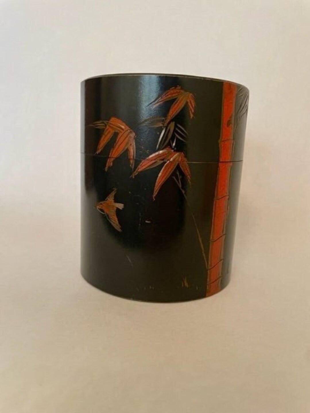【メーカー公式ショップ】 Vintage Hand Copper Lacquered 1940s Japan Caddy Tea Chazutsu 茶