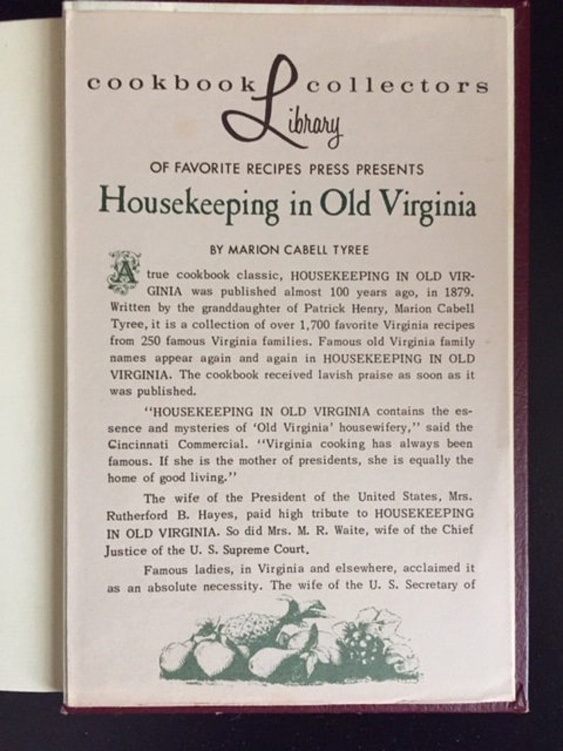 Vintage Housekeeping in Old Virginia Cookbook Hardback Etsy