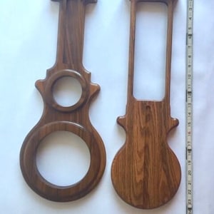 Pair of Vintage Handcrafted Hardwood Banjo Barometer Frames - Blank Clock Case Replacements for Restoration or DIY Craft Blanks - 1988