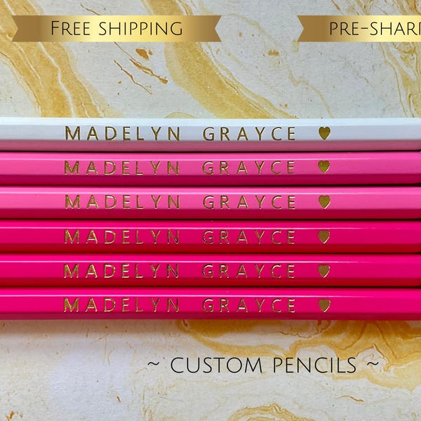 Personalized Gold Foil Pencils: Custom Hexagon Pencils