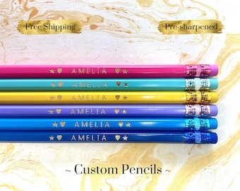 Lápices personalizados, Lápices a medida, Vuelta al cole, Regalo, Boda, Cumpleaños, Regalo para profesores, Agradecimiento a los profesores, Envío gratuito, Hexagonal