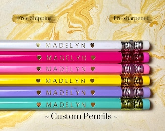 Lápices personalizados, Lápices a medida, Agradecimiento al profesor, Vuelta al cole, Regalo, Boda, Cumpleaños, Regalo para profesor, Envío gratuito, Hexagonal