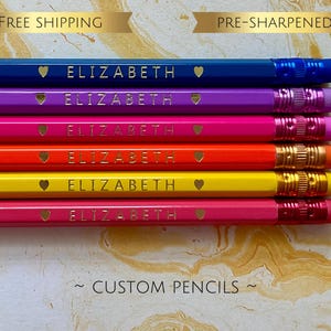 Custom Pencils, Personalized Pencils, Teacher Appreciation, Back to School,Wedding, Birthday, Teacher gift, Kid gift, Free Shipping, Hexagon