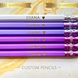 Custom Personalized Pencils, Christmas, Custom Pencils Student Gift Back to School Gift Teacher gift Teacher Appreciation Free Shipping