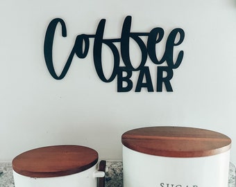 Maple Plywood Coffee Bar Sign, Kitchen Decor