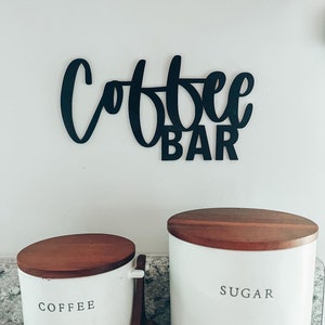 Coffee Bar cut out,. coffee bar sign, cut out letters, wooden sign, custom color options, kitchen decor, home decor, calligraphy coffee sign