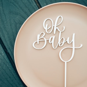 Oh Baby Cake Topper, Oh Baby Decor, Baby Shower Decorations, Gender Reveal Decorations, Gender Reveal Cake Topper, Acrylic Cake Topper