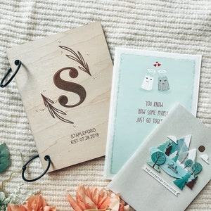 Wedding card holder, wedding photo holder, wedding card album, custom album, personalized wedding book, laser cut, wedding gift