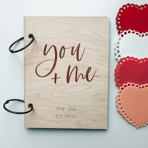 Keepsake Album, Couples Album, Card holder, Ticket Holder, 2&quot; rings, 6x8 Card, Wood, Valentines Gift For Her, Wedding Gift, Anniversary Gift