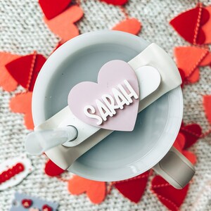 Stanley cup topper, 30 oz or 40 oz, Valentine&#39;s Stanley cup heart topper, custom name topper, acrylic, Stanley cup decor
