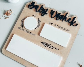 Personalized Wood Pregnancy Sign, Weekly Bump Picture Prop, New Mom Gift