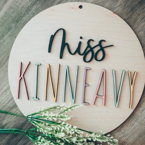 Teacher Name Sign, Welcome Sign for Classroom, Thank You Teacher Gift, Teacher Appreciation Week, Mentor, Gift from Student, Door Sign
