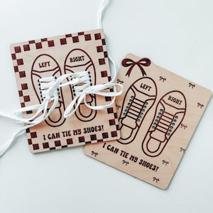 Kids Shoe Lacing Practice Board,Wooden Shoe Tie Helper,Learn to Tie Shoes, Shoe Lacing Trainer, Educational Kids Activity,Lace Learning Tool