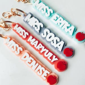 Custom Acrylic Teacher Keychain, Personalized Teacher Gift, Unique Teacher Appreciation Keychain, Custom Name Keyring, Teacher Accessory