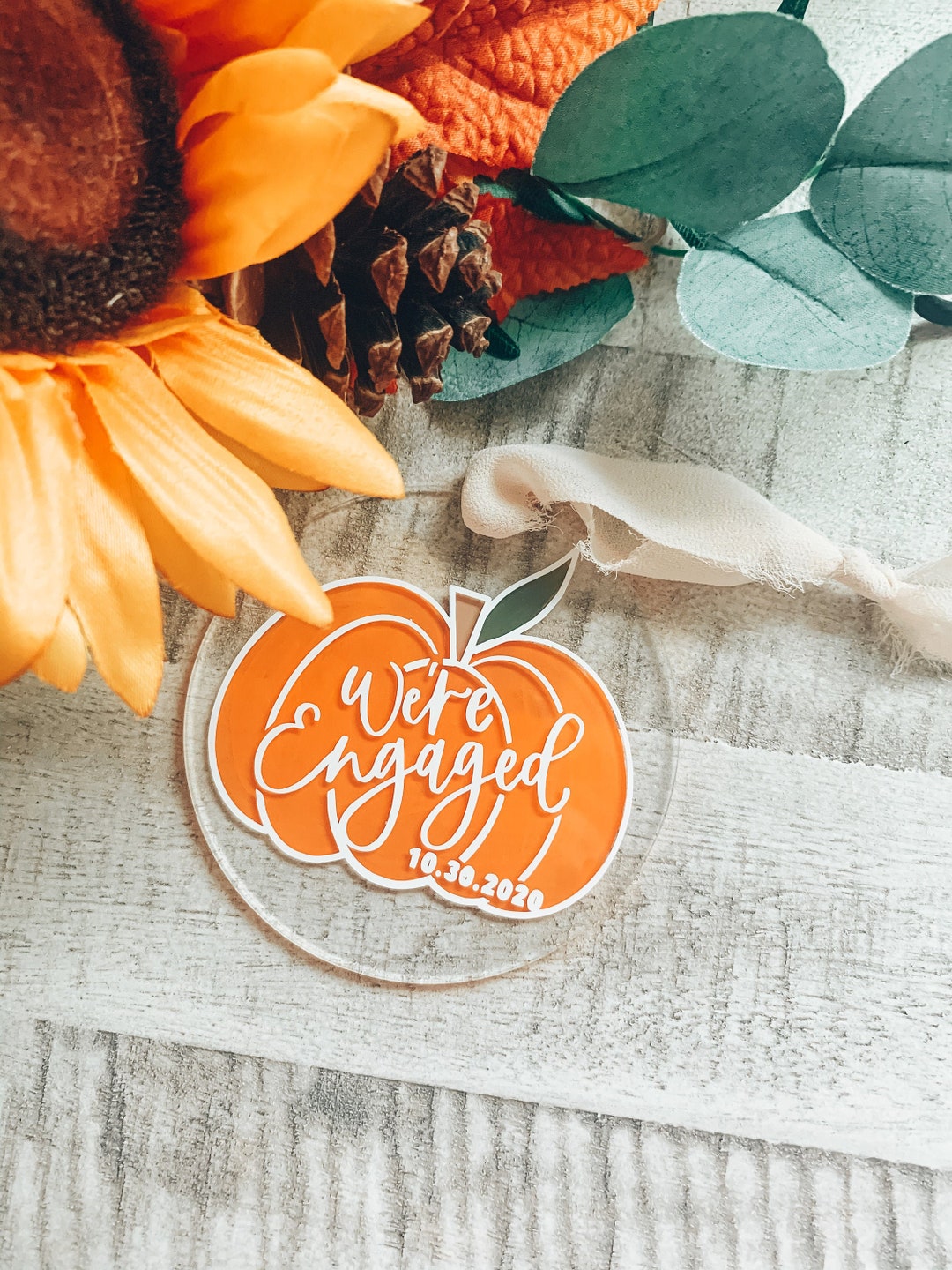 We're Engaged Ornament Pumpkin Ornament October Etsy