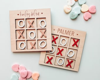 Tic Tac Toe, Kids Valentine, Valentines Gift, Classroom Valentine Gifts, Kids Games, Wooden Game, Valentines, XOXO, Custom