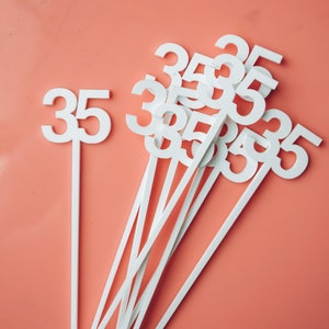 Birthday Drink Stirrer, Cocktail Stir Stick, Birthday Decor, Party Supplies, Birthday party decor, Drink stir stick, custom age, SET OF 10