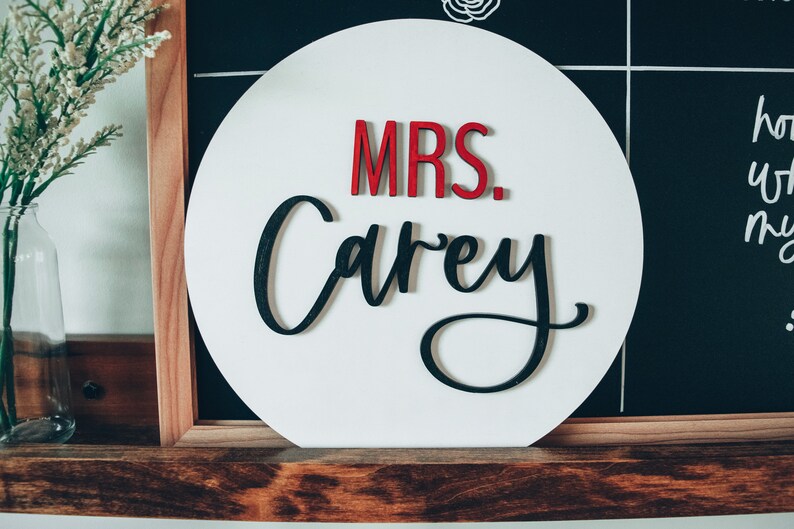 Teacher Sign School Teacher Name Sign Gift For Teacher Classroom Teacher Sign School Sign Teacher Wall Decor Classroom Name Sign