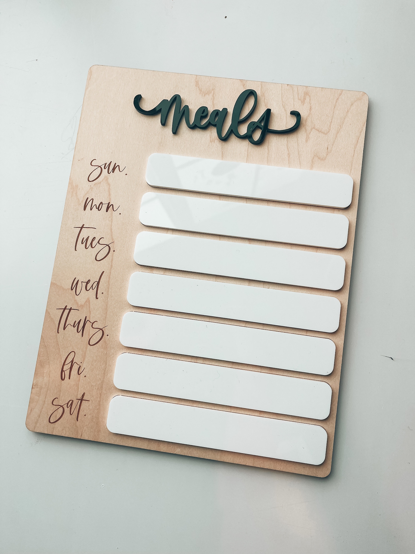 Acrylic Weekly Meal Planner, Kitchen Refrigerator Magnet Board - set of both signs