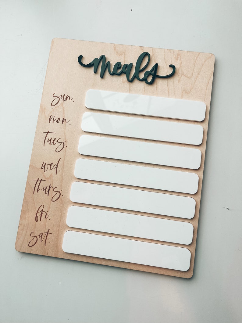 Weekly meals, meal planning dry erase, dry erase board, family dinner planning, meal planning, magnet board, refrigerator sign, kitchen sign image 5