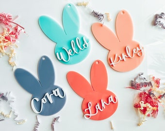 Easter Basket tags, easter bunny tags, name tags, Easter Basket ideas, calligraphy name tags,Easter Basket, bunny tags, easter bunny acrylic