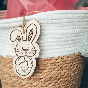 Custom Easter Basket Tags, Wooden Engraved Easter Tags, Name Tags For Easter Basket, Wooden Tags, Engraved Name Tags, Easter Bunny, Easter