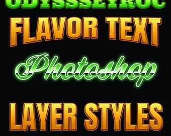 Photoshop Style Preset Kit for Tshirt Designers, Flavor Text, 33 Style Presets for Photoshop, design tools, photoshop actions