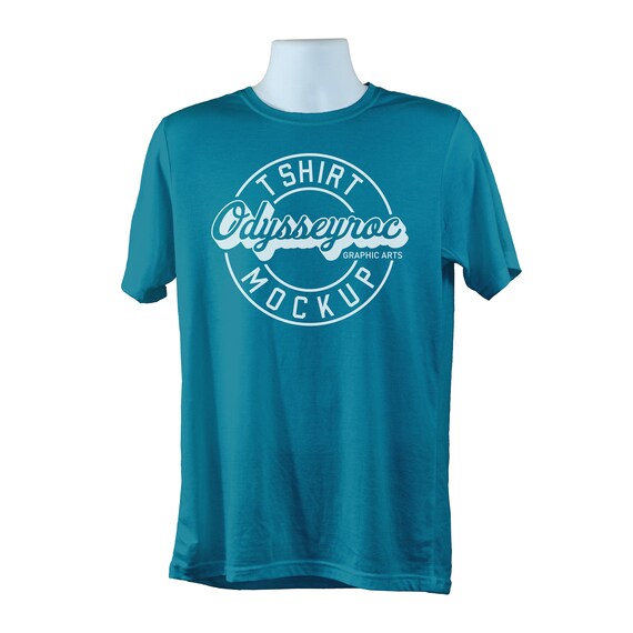 Download Free Bella Canvas 3001 Deep Teal T-Shirt Mockup Simple ...