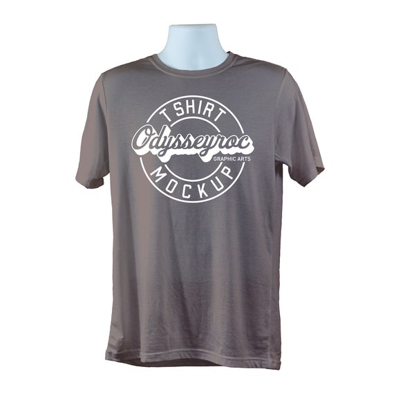 Download Free Bella Canvas 3001 Asphalt Grey T-Shirt Mockup Simple ...