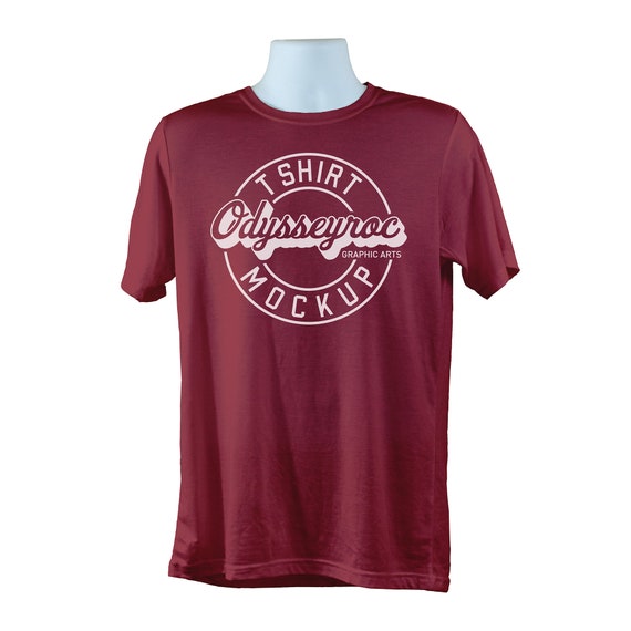 Download Free Bella Canvas 3001 Maroon T-Shirt Mockup Simple White ...