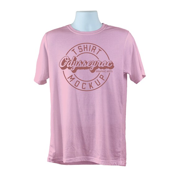 Download Free Bella Canvas 3001 Pink T-Shirt Mockup Simple White ...